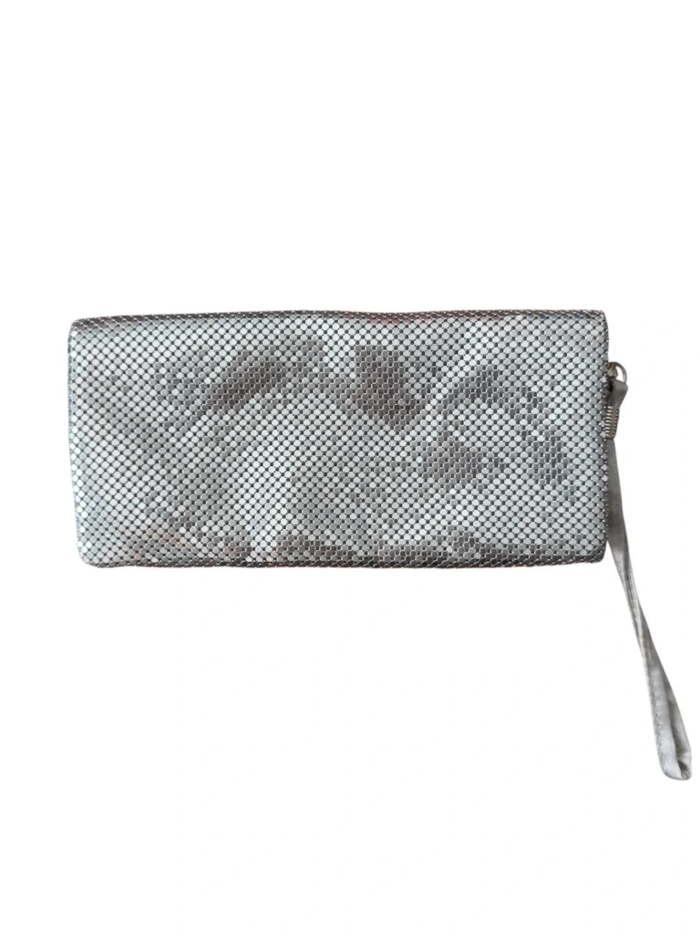 Vintage La Regale Silver Mesh Clutch Wristlet Y2K Evening Bag - Picture 2 of 5